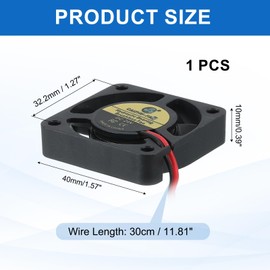 MECCANIXITY 3D Printer 4010 Cooling Fan, 24V 6000RPM 40 x 40 x 10 mm Hydraulic Bearing XH2.54 Extruder Cooling Fan with 30cm Cable 2 Pin Terminal for 3D Printer