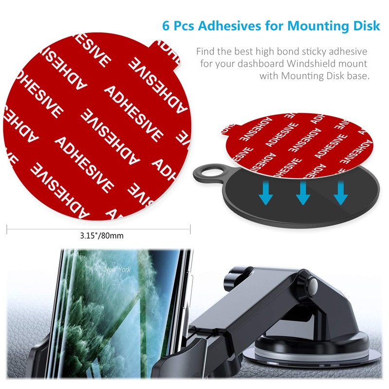 PKYAA Dashboard Pad Mounting Disk Sticky Adhesive Replacement Kit, 6pcs