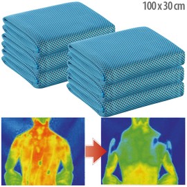 PEARL Cooling Towels: Set of 6 Effective Cooling Multifunctional Cloths 100 x 30 cm Each (Cooling Cloth, Cooling Cloth, Microfibre)