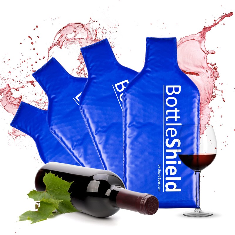Liquid Spectrum 4 Pack Reusable Wine Protector Travel Bag by