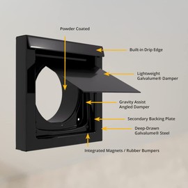 Solid Source HVAC 4 Inch Dryer Vent Guard | Dryer Vent Cover Outside | Exhaust Exterior Vent Cover | Bathroom and Dryer Vent Cover | Dryer Vent Cover for Dryer Vent Pipe - (4" - Black)