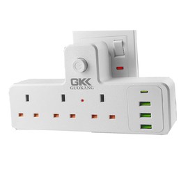 Power Strip Outlets, Switch Socket With 3/4 AC Plug Outlets And 3 USB 1 Type-c Charging Ports, 2500W/10A For Home, Office, Dorm And Gaming Room Surge Protector (Z5U (4USB))