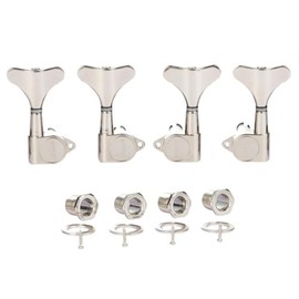 4 String 18:1 Sealed Bass Tuners Bass Guitar Tuning Keys Pegs Bass Tuning Machines Compatible with Ibanez/Yamaha Style Acoustic/Electric Bass Nickel 2R/2L