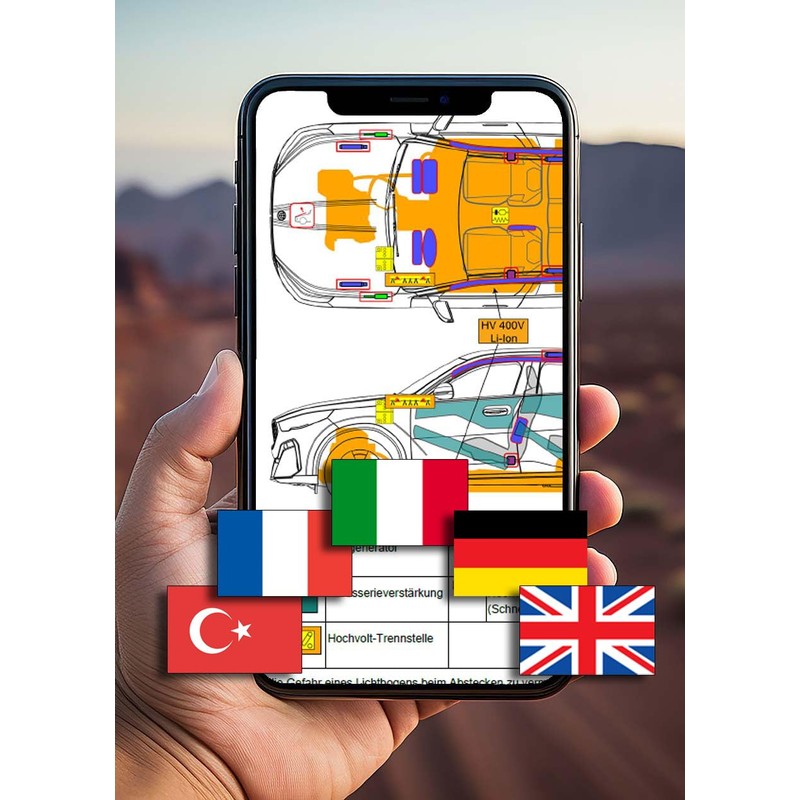 Digital Rescue Card by QR Code, Compatible with Hyundai Ioniq