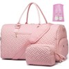 Travel Duffle Bag,Quilted Gym Bag with Shoe Compartment,Puffer Weekender Overnight