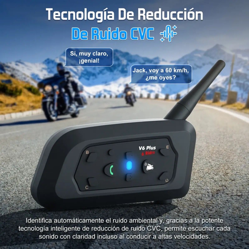 Intercomunicadores Para Cascos De Moto V6 Plus, 2 Unidades