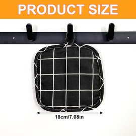 Cotton Pot Holders, Set of 2 Pot Holders, Cotton, Pot Holders, Washable Protective Cloths for Cooking, Baking, Kitchen Accessories, BBQ Accessories