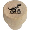 19mm 'Dinosaur on a Bicycle' Wooden Bottle Stopper/Cork (BS00027970)
