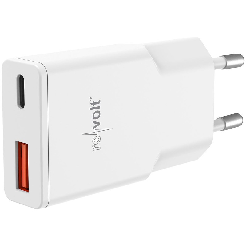 revolt Set of 2 Ultra Compact USB A/C Power Supplies,