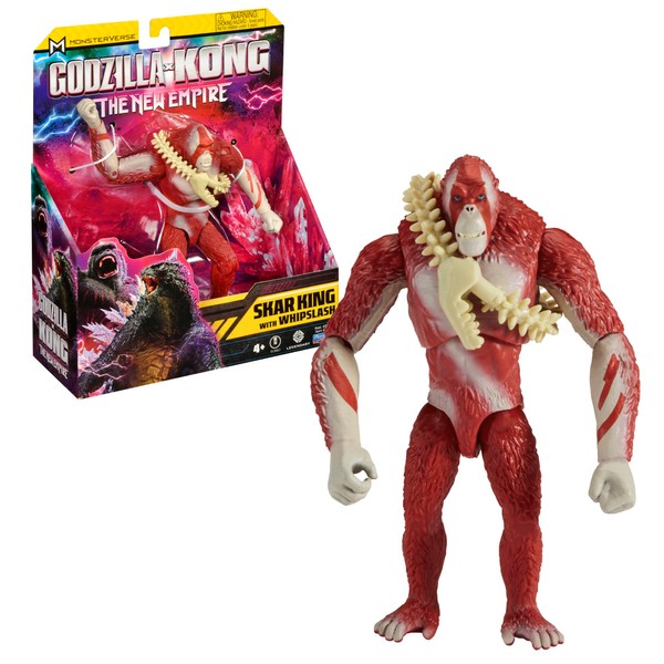 Godzilla x Kong: The New Empire, 6-Inch Skar King Action Figure Toy, Iconic Collectable Movie Character, Includes Bone Whiplash Weapon, Toy Suitable for Ages 4 Years+