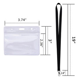 Dianelhall Set of 10 Card Cases with Lanyard with Lanyard Name Tag for Business, Exhibition and Office