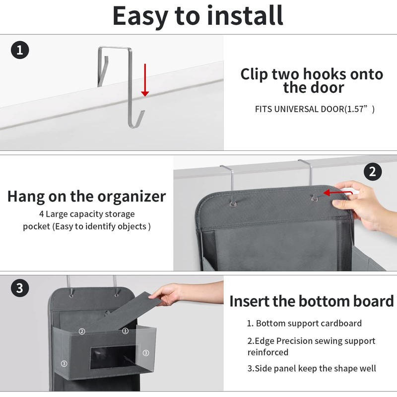 MAX Houser 5-Shelf Over The Door Hanging Organizer with 2