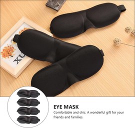 Sleeping Eye Mask 4pcs Eye Cover for Women Men 3D Contoured Cup Sleeping Blindfold with Elastic Strap Concave Molded Night Eye Patch Block Out Light Black Sleeping Mask