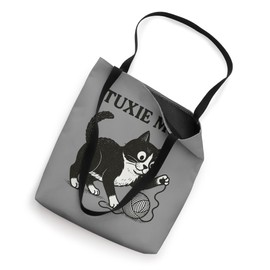 Tuxie Mom Club Black and White cat with Yarn Tote Bag