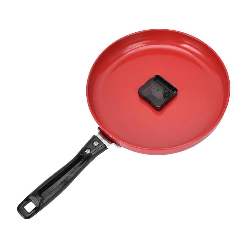 Frying Pan Wall Clock Aluminum Kitchen Pot Decorative Hanging Clocks