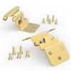 Chibery 10 Pack 3/8 inch Inset Gold Cabinet Hinges, Semi-Concealed