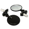 MotorToGo One Pair Black CNC 7/8" Handlebar Foldable Round Mirrors