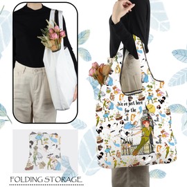 AKTAP Fairytales Gifts We’re Just Here for Fairy Land Reusable Grocery Bags Peter Movie Inspired Foldable Shopping Totes (TB, N Land F TB-HT2)