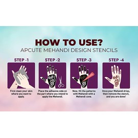 Stylesindia Self-Adhesive Arabiac Design Bridal Henna Tattoos Stencils for Henna Tattooing DIY Bollywood Bridal Makeup Desihns for Younger Womens - Medium Palm (MP-S-06)