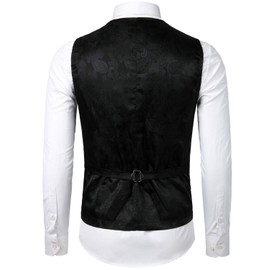 ZEROYAA Mens Hipster Gold Paisley Single Breasted Suit Dress Vest/Tuxedo Waistcoat Z49 Gold XX Large