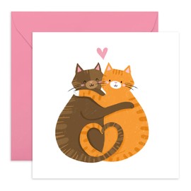 Central 23 Anniversary Cards For Wife Husband - Cats In Love - Love Card For Her Him Best Friend - Cheeky Valentine Card For Girlfriend Boyfriend - Cat Gifts For Women - Comes With Fun Stickers
