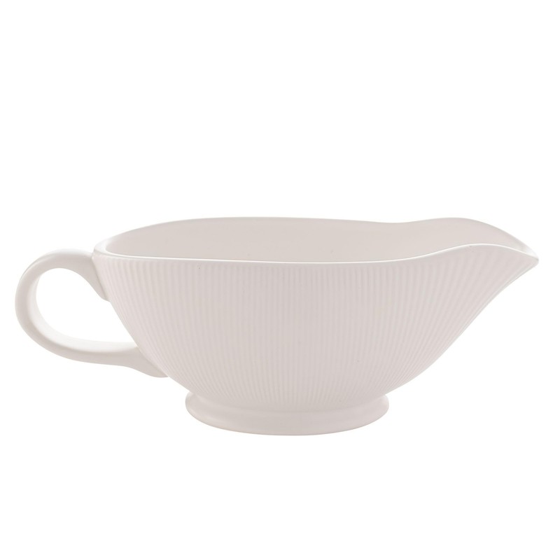 Widdop and Co Hestia White Ribbed Stoneware Dinnerware Dinner Set