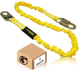 KwikSafety RATTLER 6' Shock Absorbing Safety Lanyard - 2 PACK (SAVE $4) - RATTLER, LANYARD (x2)