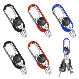 EKOCEV Pack of 6 Carabiner Key Fob Car Key Fob with Key Ring, 3 Colours Waist Metal Key Fob for Car Men and Outdoor Use
