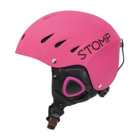 STOMP Ski & Snowboarding Snow Sports Helmet with Build-in Pocket in Ear Pads for Wireless Drop-in Headphone (Matte Pink, Large)