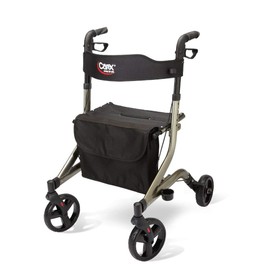 Carex Crosstour Rolling Walker Rollator - Rolling Walker with Seat - Folding, Euro Style Rollator, 4 Wheel Walker for Seniors- 300lb Capacity, Walker with Seat for Seniors
