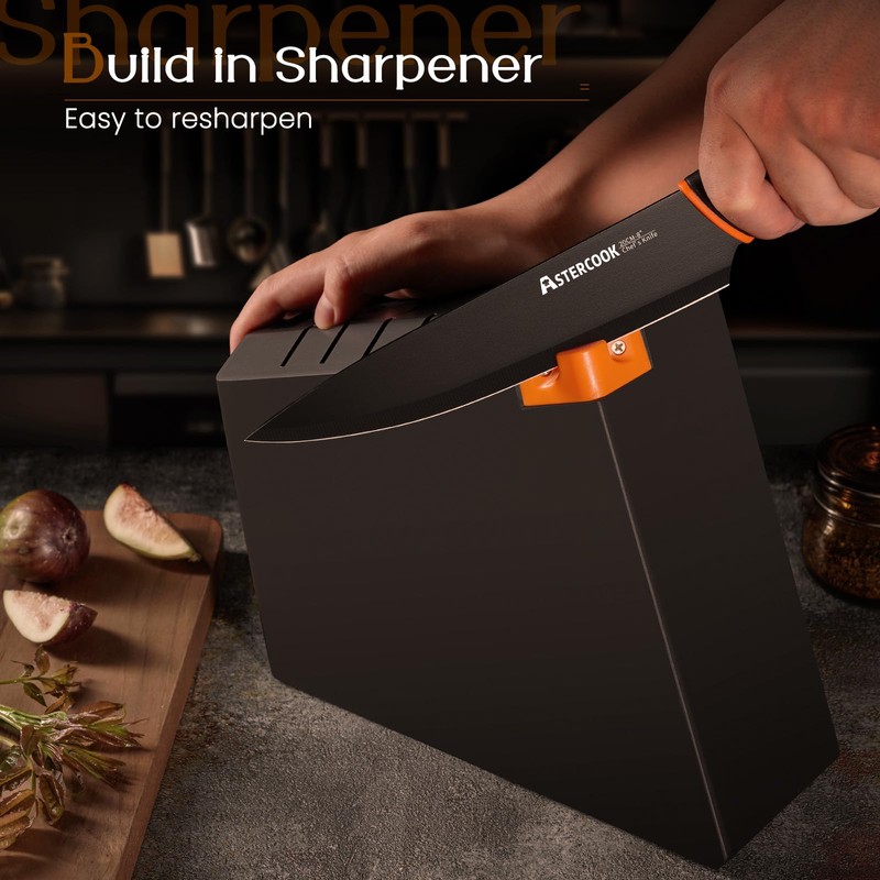 Knife Set, Astercook 15 Pcs Dishwasher Safe Kitchen Knife Set