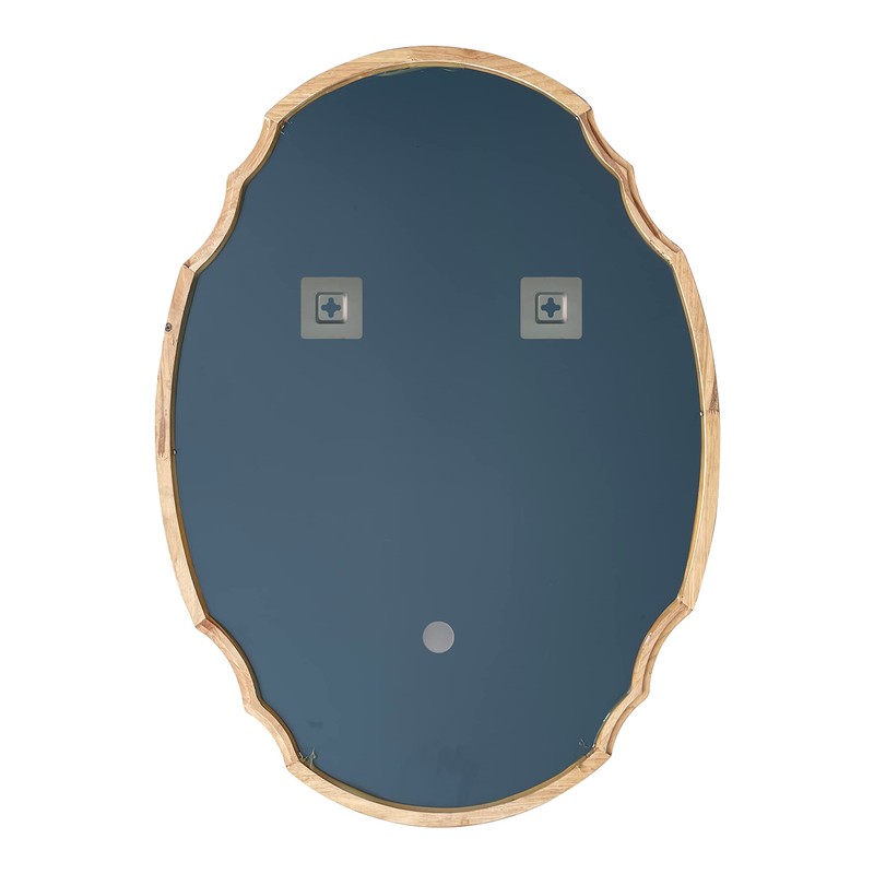 Chloe Lighting Reflection Contemporary Maple Wood Finish Oval Framed Wall