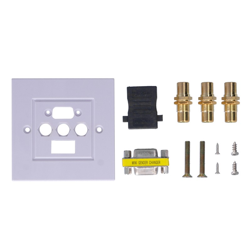 VGA+High Definition Multimedia Interface 3RCA Wall Plate Panel Socket for