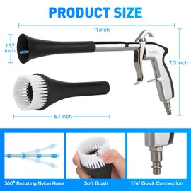 MYPIN Car Cleaning Gun, 6-9.2Bar, High Pressure Air Blow Gun with 2 Set Nozzle&Towel, Interior Car Cleaning for Vehicle Upholstery Carpet Seat