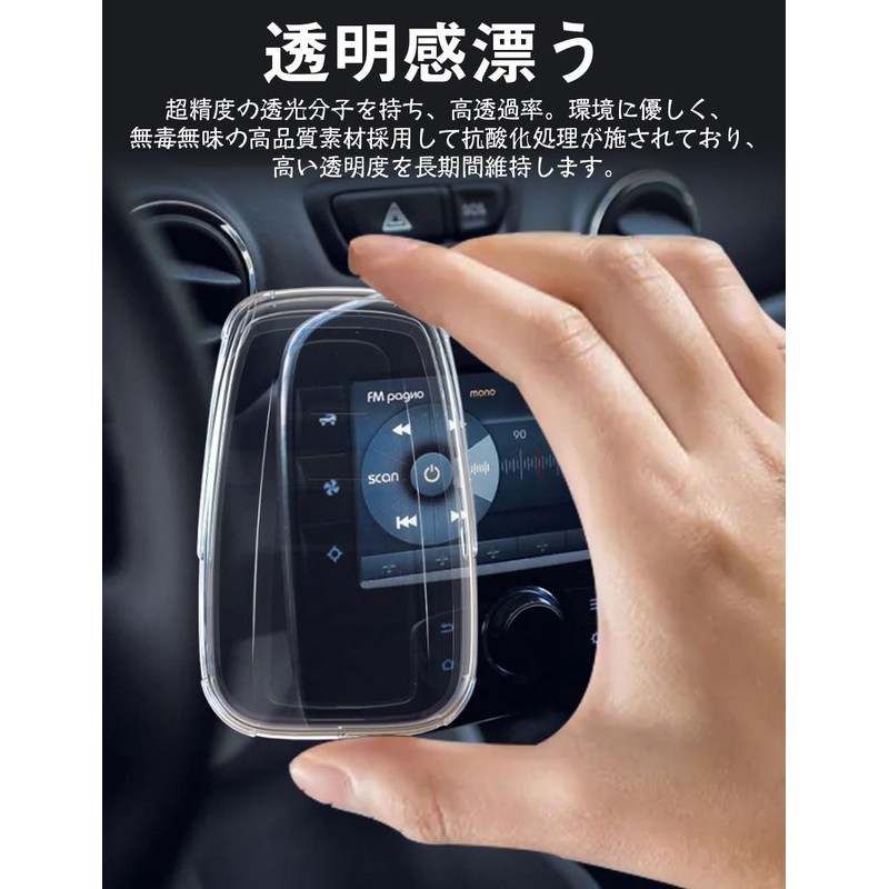 [LETINGFAR] キーケース トヨタ用 スマートキーケース キーカバー クリア TPU素材 3ボタントヨタ専用設計 C-HR プリウス