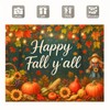 BlissYard Happy Fall Y'all Backdrop Autumn Scarecrow Sunflower Photography Backgroup