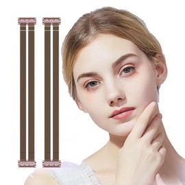 XTYAU Face Lift Tape Invisibles,Facelift Tape for Face Invisible with Bands,Face Tape Lifting Invisible with String,Face Lift Bands with Hair Clips,2 PCS Facelift Band with Clips (Brown)