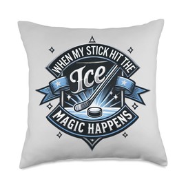 Funny Ice Hockey Themed Sport Athlete Athletic Men Gift Idea Throw Pillow
