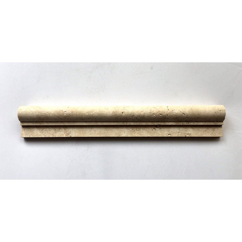 Light 2x12 Travertine Chair Rail Ogee Molding Wall Trim