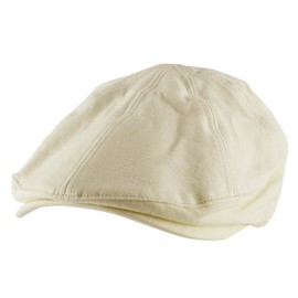 Morehats 100% Cotton Canvas Newsboy Cap Gatsby Golf Hat - Off White