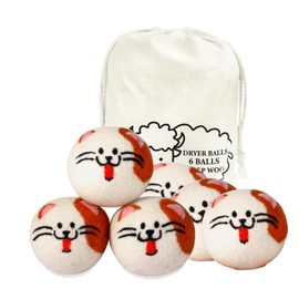 Dryer Balls, Wool Dryer Balls, Laundry Wool Dryer Balls, Wool Solid Ball Dryer Special, Cute Dryer Balls Cat, XL Wool Dryer Balls Laundry Reusable, Shorten Drying Time (cat)