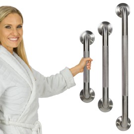 Vive Grab Bar for Bathtubs and Showers (Textured) - Handicap Bathroom Safety Rail for Elderly - Wall Handle for Tub, Toilet, & Bath - Disability Assist Device Accessory Handrail