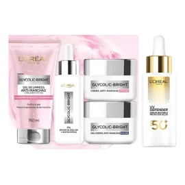 Skincare Kit Rutina Completa Glycolic Bright L'oréal Kit 5