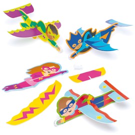 Baker Ross AF534 Star Hero Gliders (Pack of 8) For Kids Party Bag Fillers and Toys