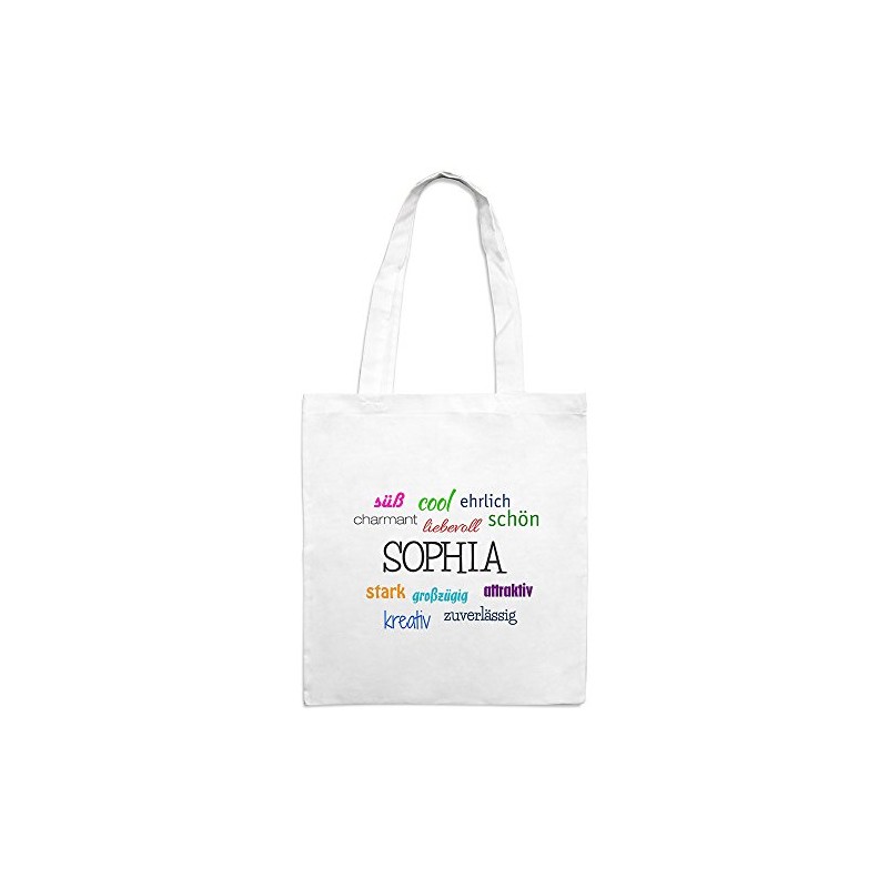 Jute Bag with Name Sophia - Positive Features Motif -