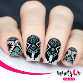 Whats Up Nails - B009 Lost in Aztec Stamping Plate for Nail Art Design