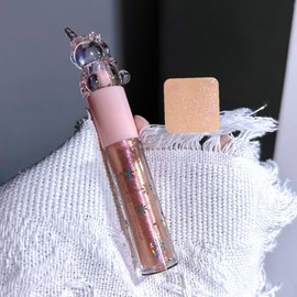 Unicorn Shimmery Lip Glosses - Oil Infused, Long-Lasting Gloss ，Reduce lip lines,Moisturizing lip gloss， Applying lip gloss in layers (light pink, 1)