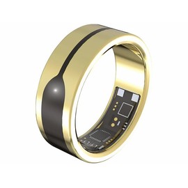 Newgen Medicals Fitness Tracker Ring Heart Rate & SpO2 Display 2mm Gold Size 68 (Smart Ring, Fitness Ring, Remote Control)