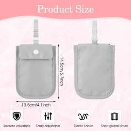 DSLSQD 2 Pack Money Belt for Travel, Hidden Bra Purse, Travel Bags Under Clothes, Anti-Theft Wallet, Secret Pocket for Passport, Money, Credit Cards, Valuables, Fits All, Black, grey, Suitable for