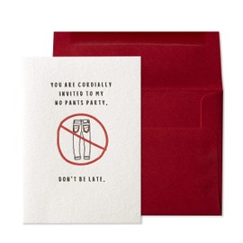 NIQUEA.D Valentine's Day Card, No Party Pants, Includes a Unique Sentiment and Coordinating Envelope (NVD-0012